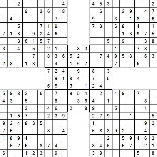 Samurai Sudoku - Einfach
