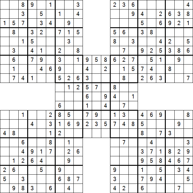 Samurai Sudoku - Fácil