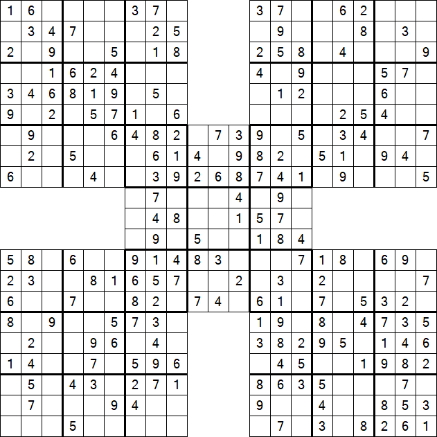 Samurai Sudoku - Fácil