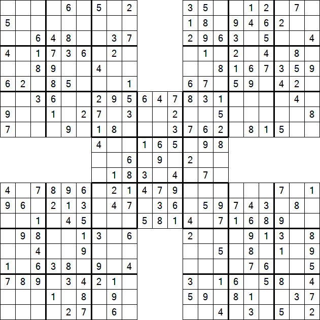 Samurai Sudoku - Einfach