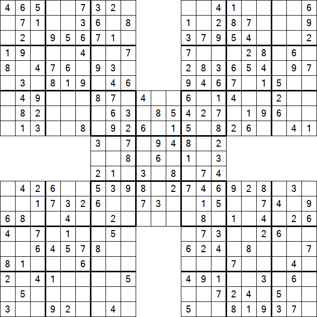 Samurai Sudoku - Einfach
