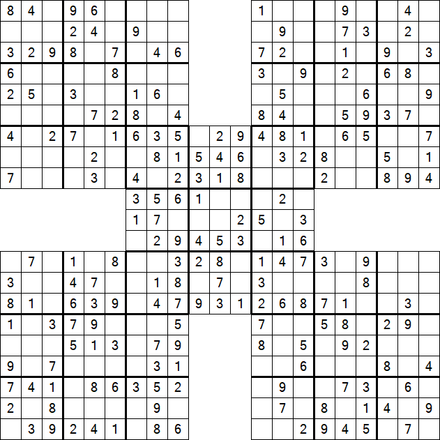 Samurai Sudoku - Einfach