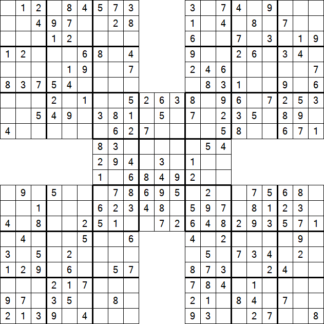 Samurai Sudoku - Einfach