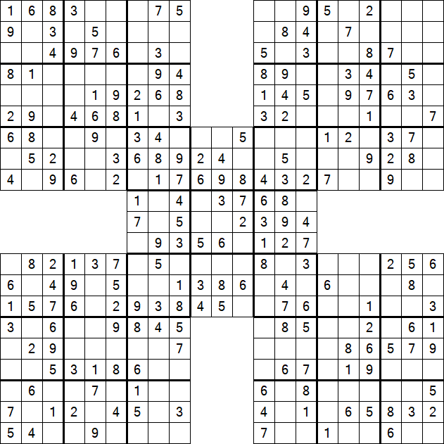 Samurai Sudoku - Einfach