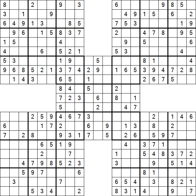 Samurai Sudoku - Easy