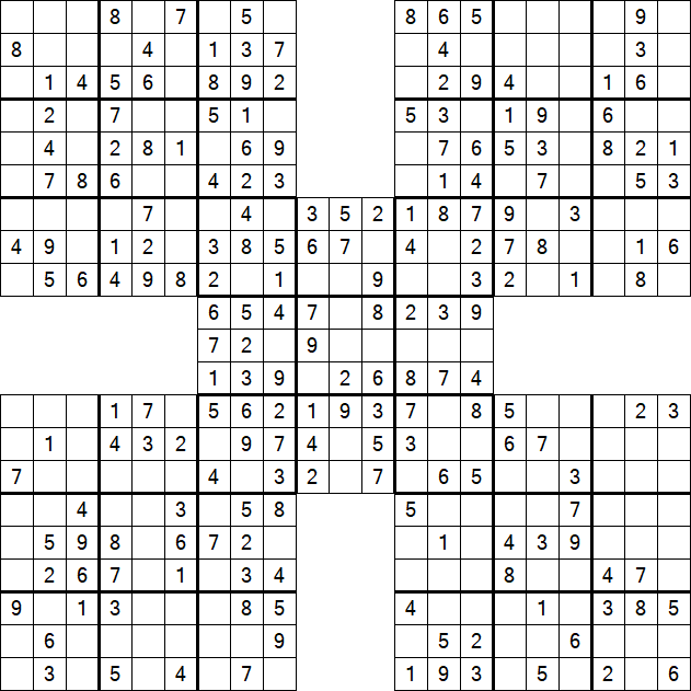 Samurai Sudoku - Easy