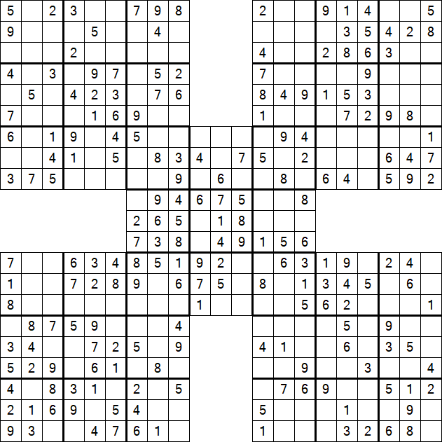 Samurai Sudoku - Easy