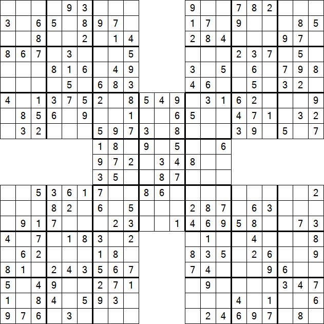 Samurai Sudoku - Einfach