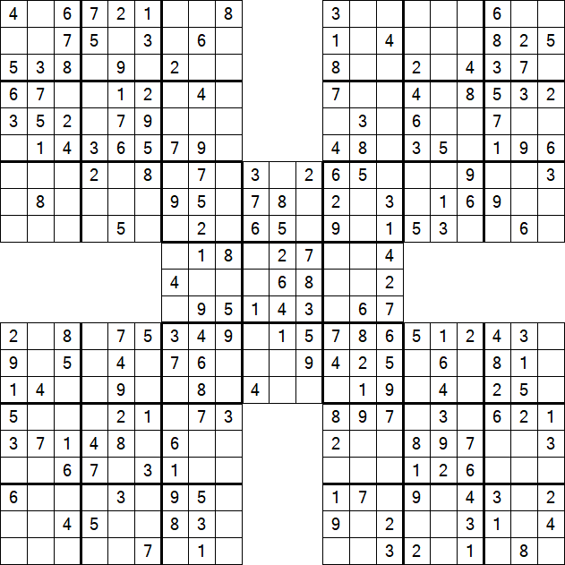 Samurai Sudoku - Einfach