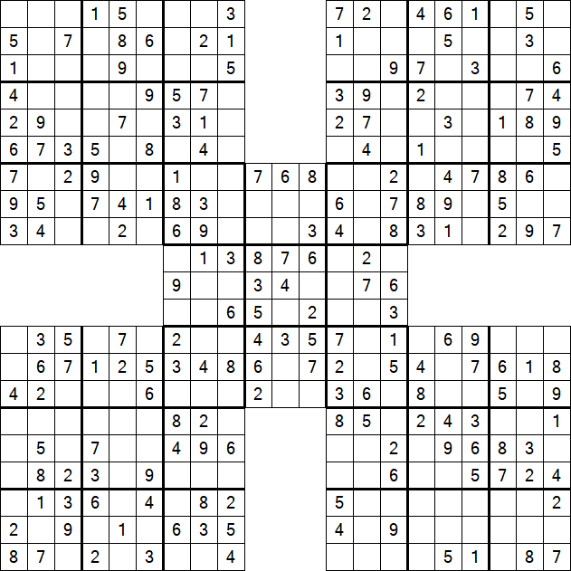 Samurai Sudoku - Einfach