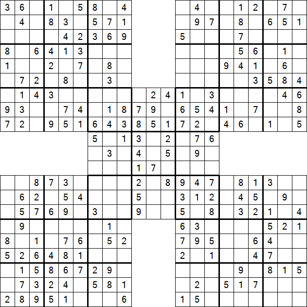Samurai Sudoku - Easy