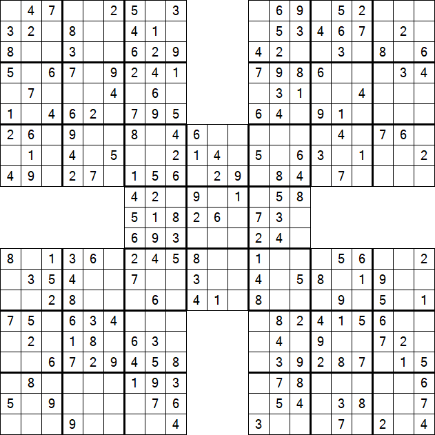 Samurai Sudoku - Easy