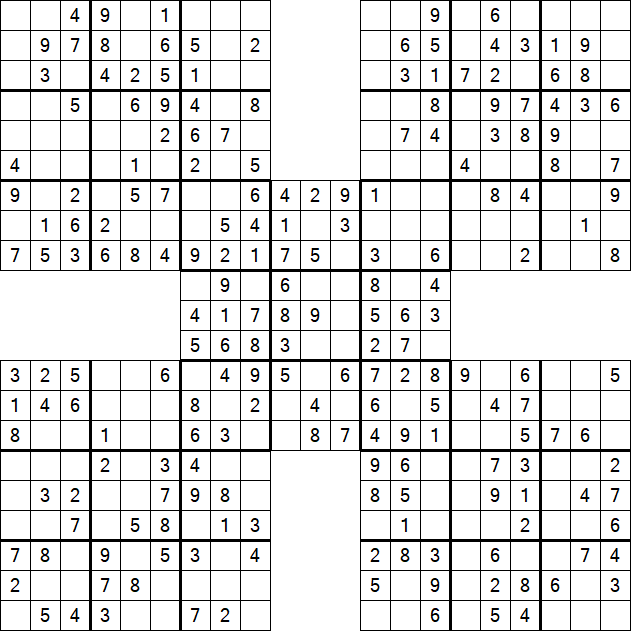 Samurai Sudoku - Easy