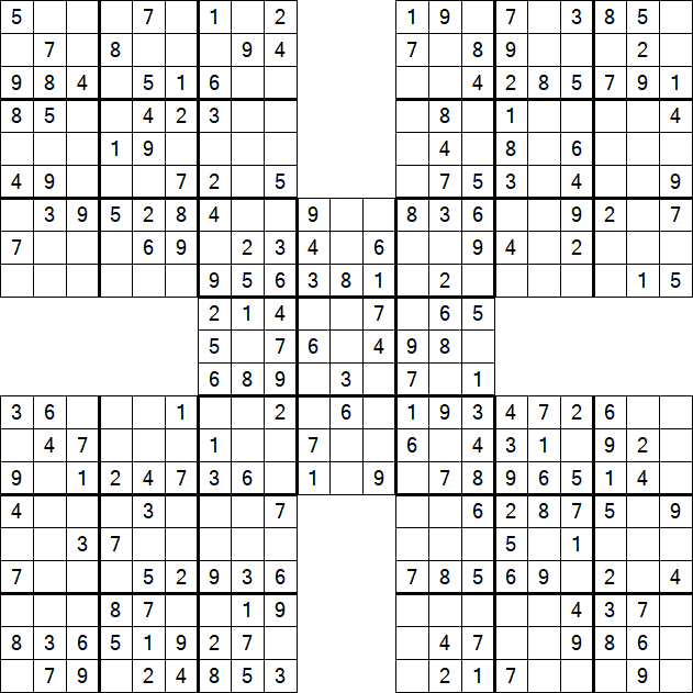 Samurai Sudoku - Easy