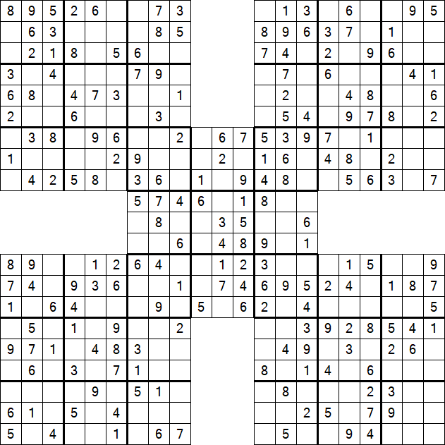 Samurai Sudoku - Easy