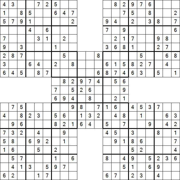 Samurai Sudoku - Easy