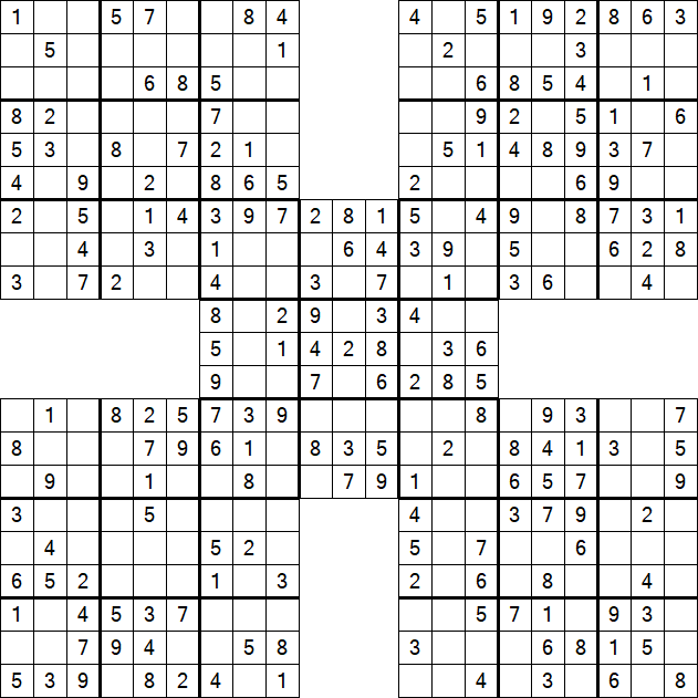 Samurai Sudoku - Easy