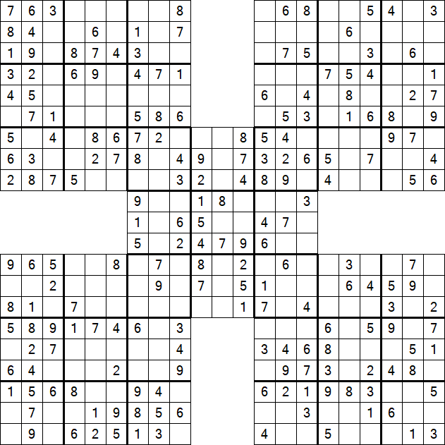 Samurai Sudoku - Easy