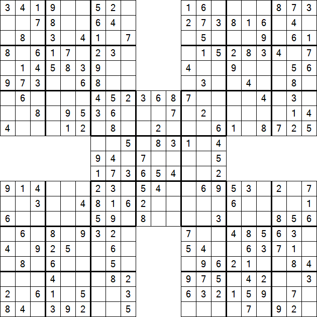 Samurai Sudoku - Easy