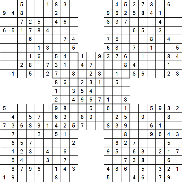 Samurai Sudoku - Easy