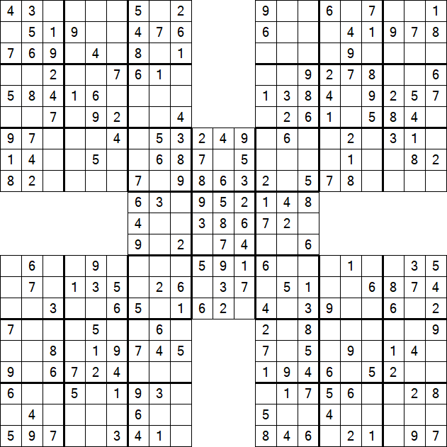 Samurai Sudoku - Easy