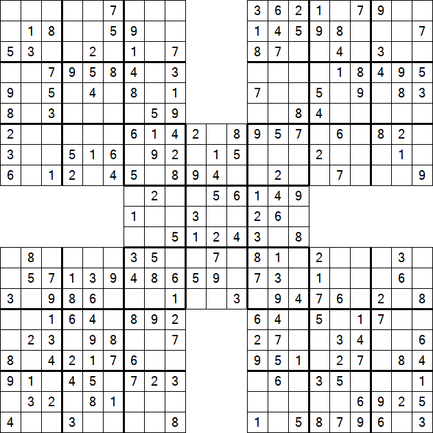 Samurai Sudoku - Easy