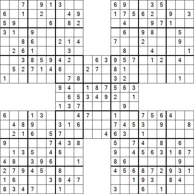 Samurai Sudoku - Easy