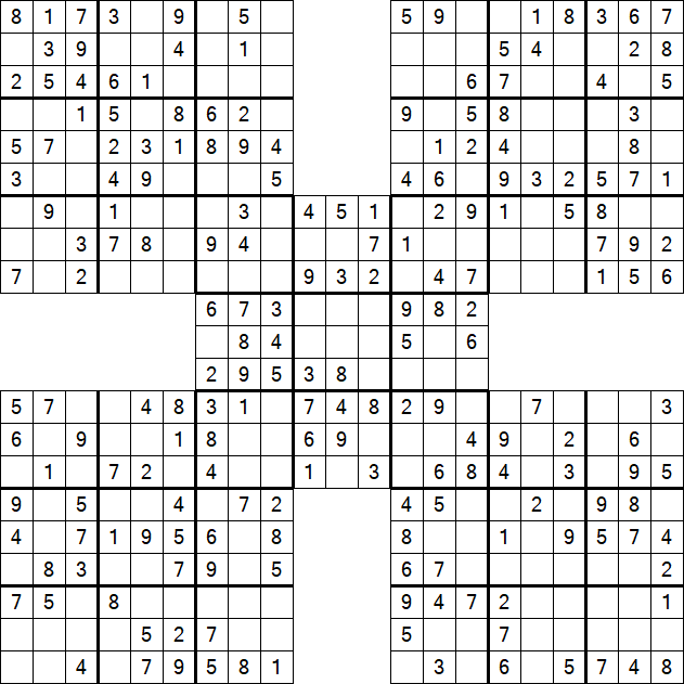 Samurai Sudoku - Easy