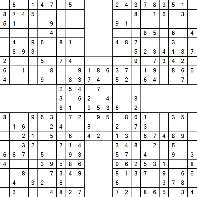 Samurai Sudoku - Easy