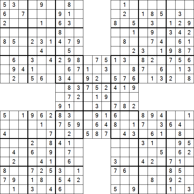 Samurai Sudoku - Easy