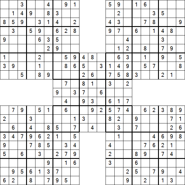 Samurai Sudoku - Easy
