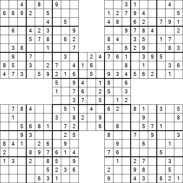 Samurai Sudoku - Easy