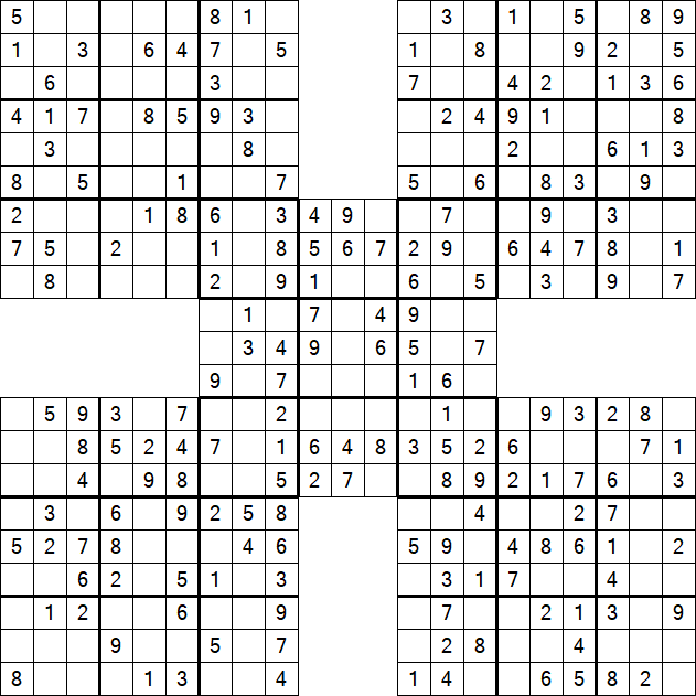 Samurai Sudoku - Easy