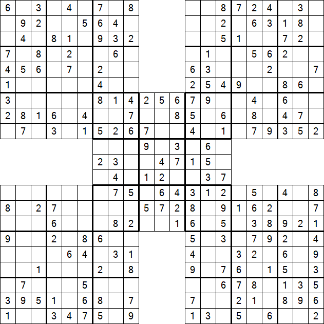 Samurai Sudoku - Easy