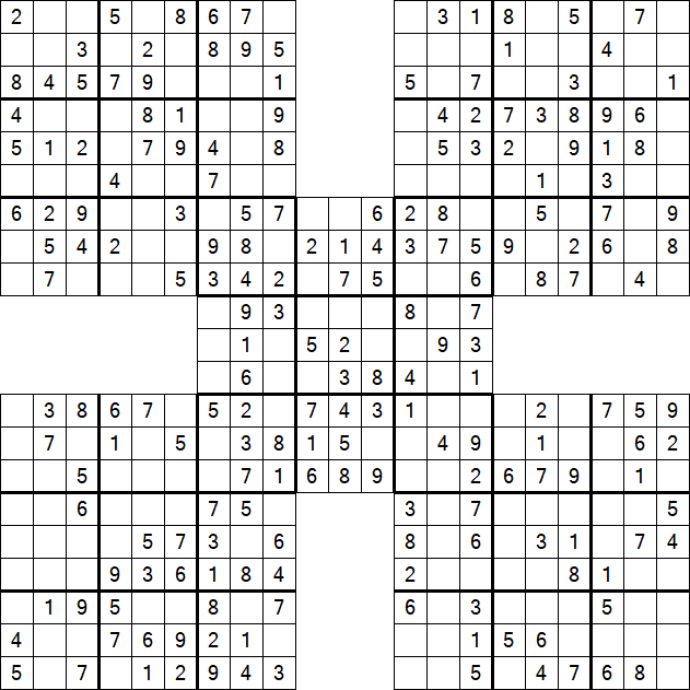 Samurai Sudoku - Easy