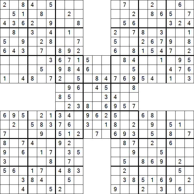 Samurai Sudoku - Easy