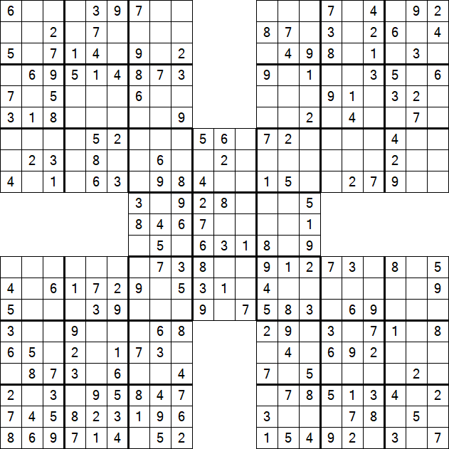 Samurai Sudoku - Easy