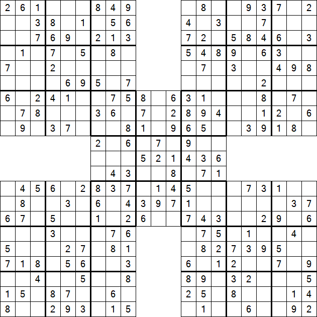 Samurai Sudoku - Easy