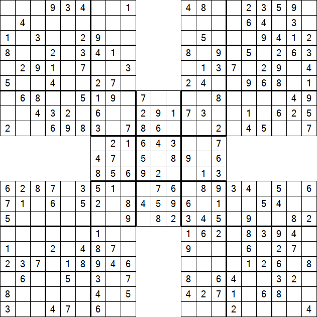 Samurai Sudoku - Easy
