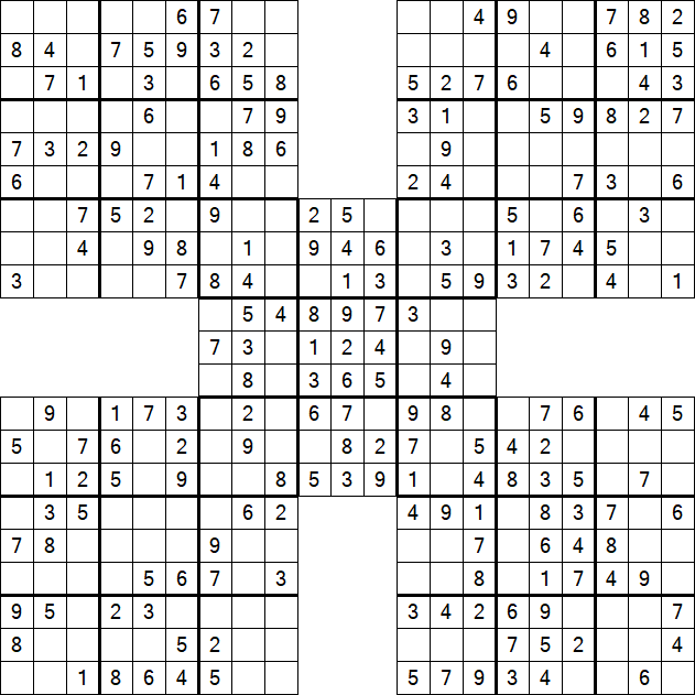 Samurai Sudoku - Fácil