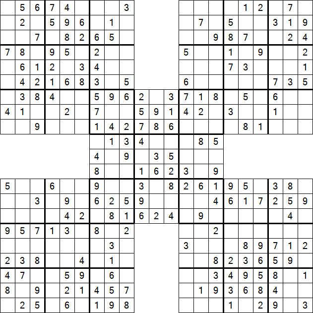 Samurai Sudoku - Easy