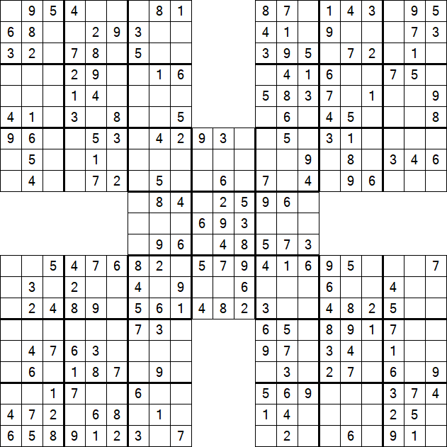 Samurai Sudoku - Easy