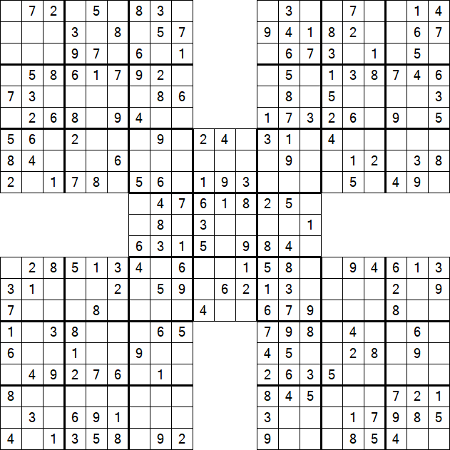 Samurai Sudoku - Easy