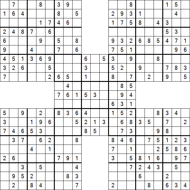 Samurai Sudoku - Easy