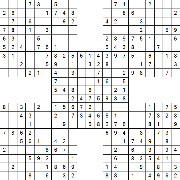 Samurai Sudoku - Einfach