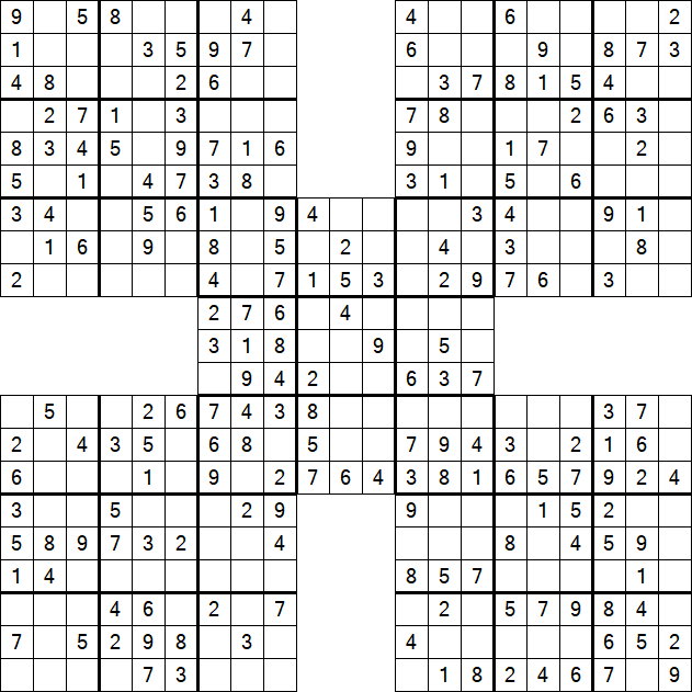 Samurai Sudoku - Easy