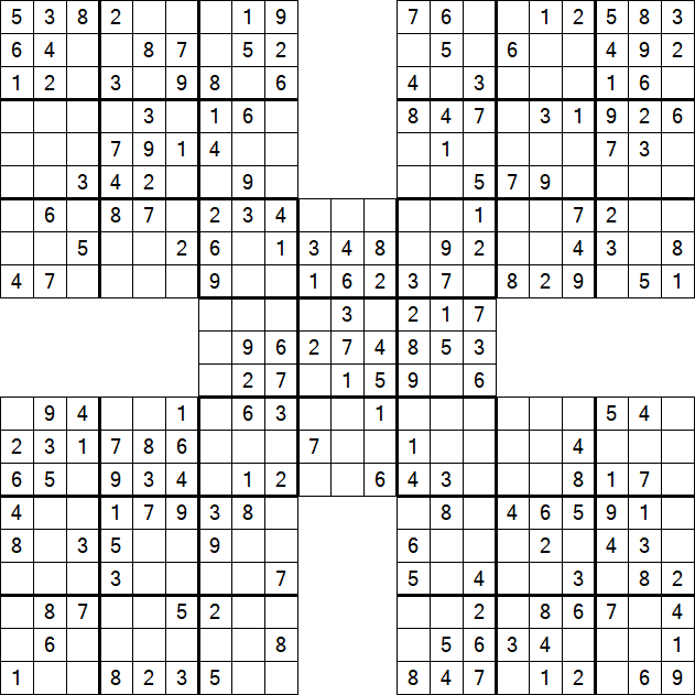 Samurai Sudoku - Einfach