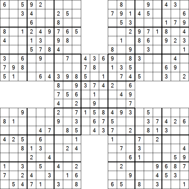 Samurai Sudoku - Einfach
