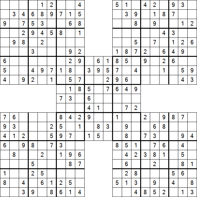 Samurai Sudoku - Fácil