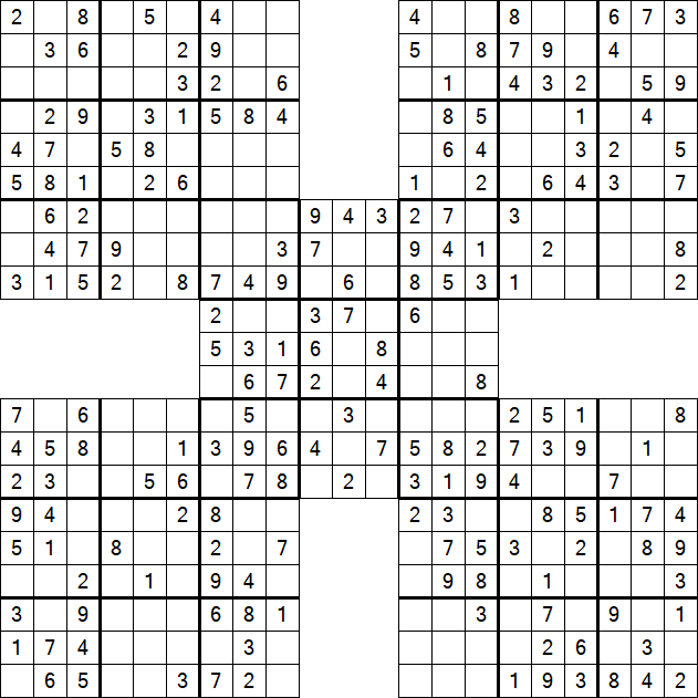Samurai Sudoku - Fácil